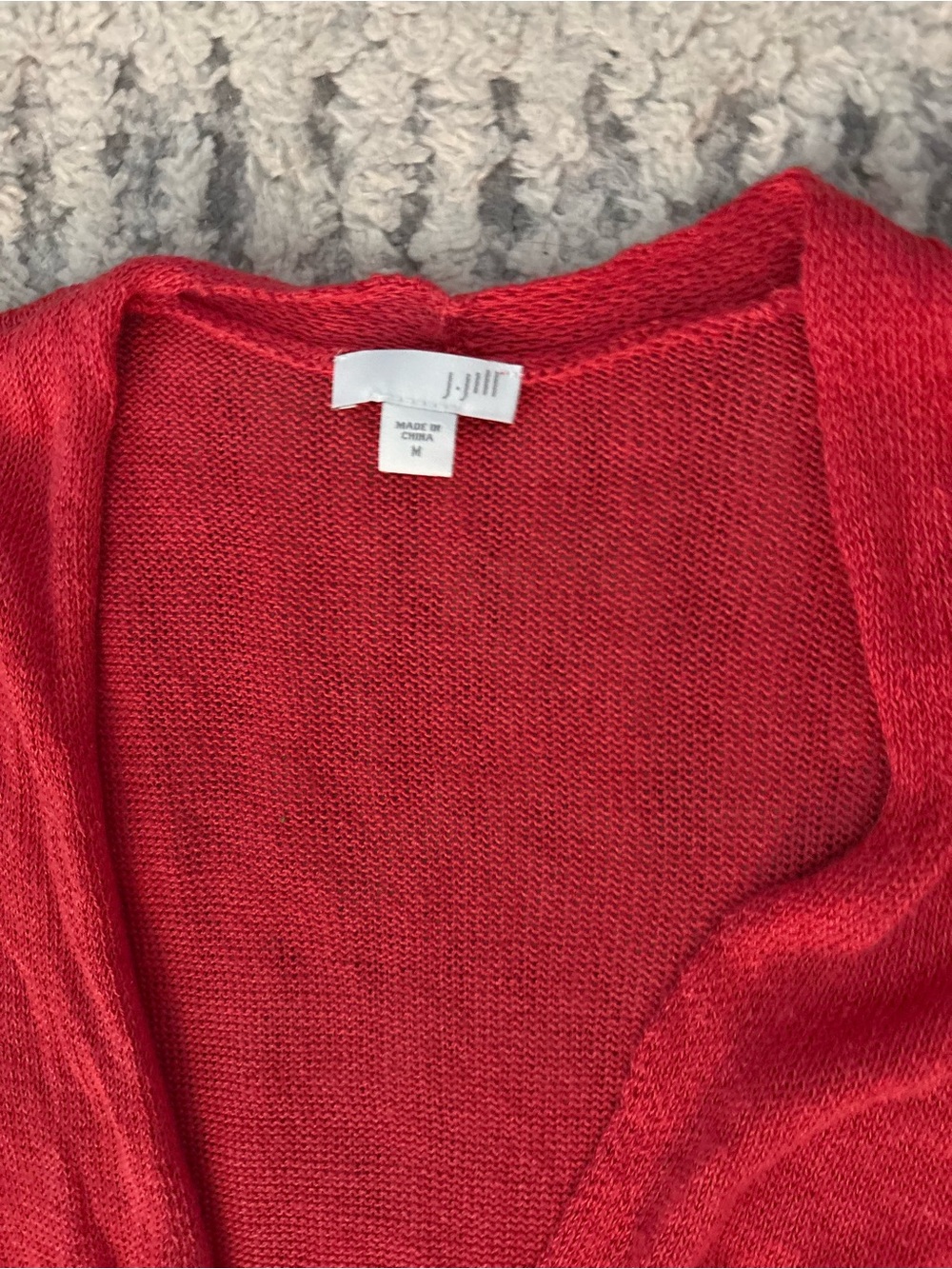 J. Jill pink linen blend long cardigan sweater pockets size M - Picture 3 of 5